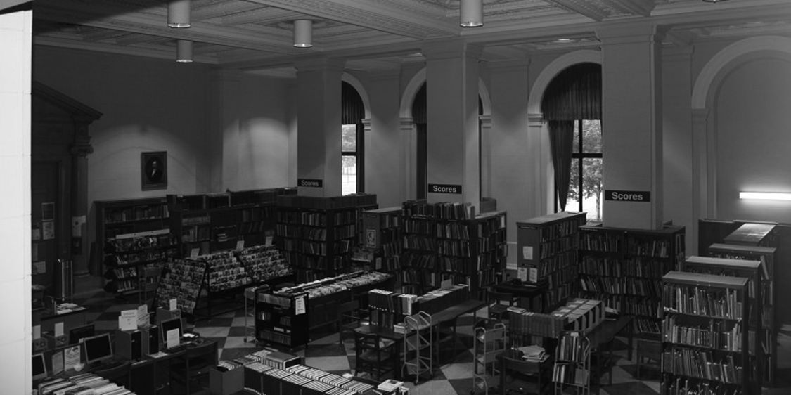 Figure 1&nbsp;: Sala de música de la Biblioteca Libre de Filadelfia en la actualidad