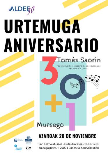 ALDEEren 30+1 urtemuga ekitaldirako izen-ematea